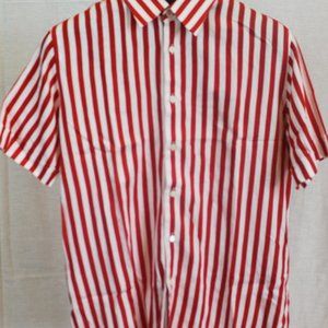 Hugo Boss Short-Sleeve Striped Button Down Shirt M Medium